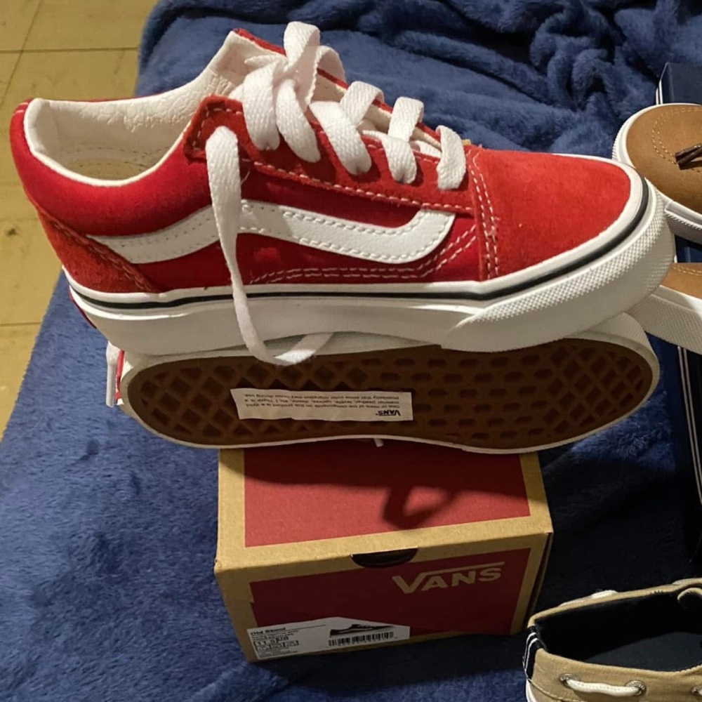 Vans Classic Red and White Low-Tops